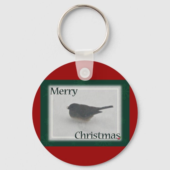 Merry Christmas Snowbird Coordinating Items Key Ring (Front)