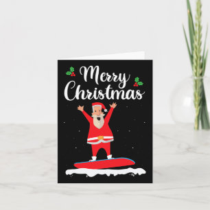 Merry Christmas Snowboarding Santa Claus Boarder E Card