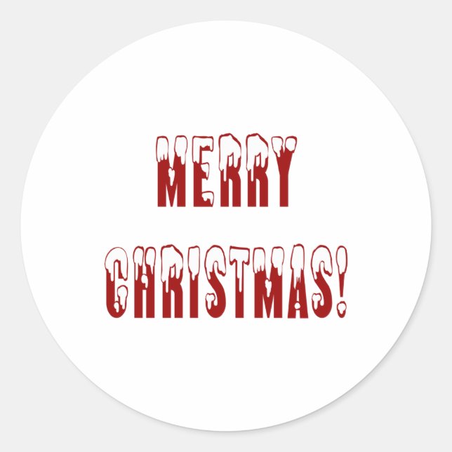 Merry Christmas Snowcap Fonts Girls Boys  Classic Round Sticker (Front)