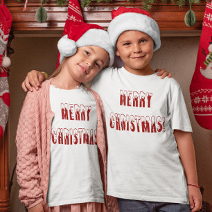 Merry Christmas Snowcap Fonts Girls & Boys T-Shirt