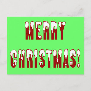 Merry Christmas Snowcap Fonts Holiday Postcard