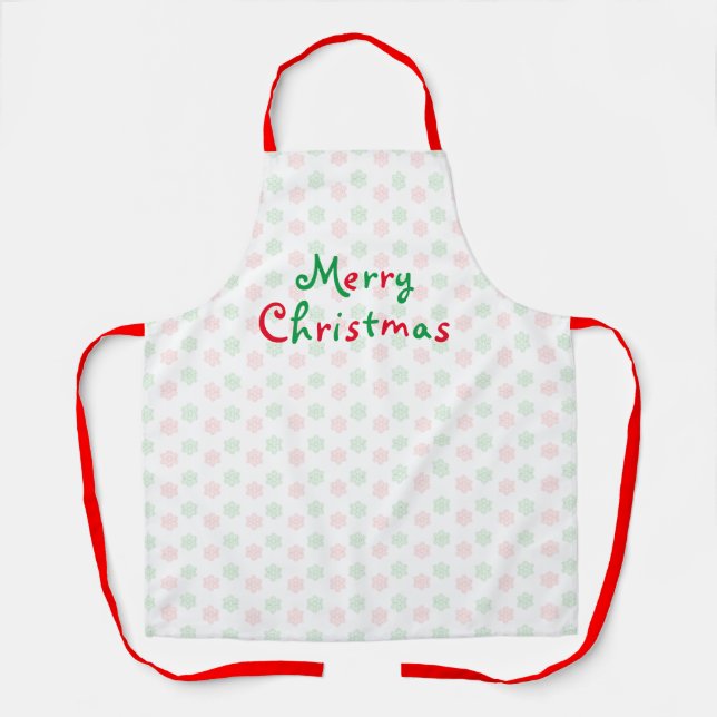 Merry Christmas snowflake apron (Front)