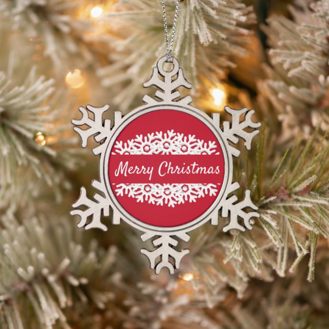 Merry Christmas Snowflake Framed Ornament (Tree)