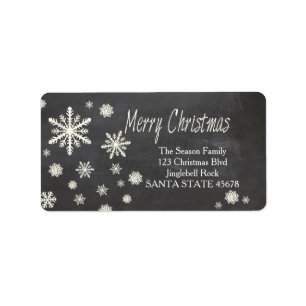 Merry Christmas snowflake Holiday Address Label