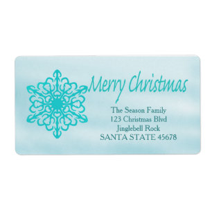 Merry Christmas snowflake Holiday Address Label