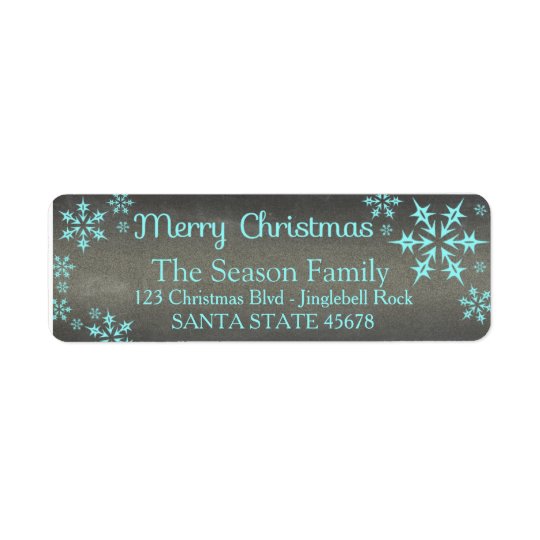 Merry Christmas snowflake Holiday Address Label