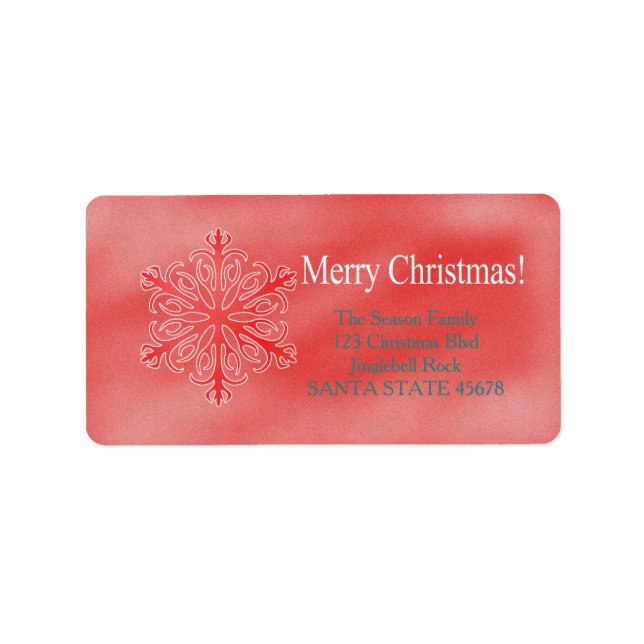 Merry Christmas snowflake Holiday Address Label (Front)