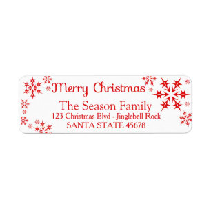 Merry Christmas snowflake Holiday Address Label Return Address Label