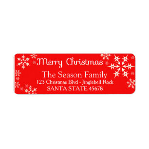 Merry Christmas snowflake Holiday Address Label Return Address Label