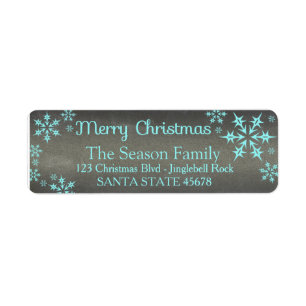 Merry Christmas snowflake Holiday Address Label Return Address Label