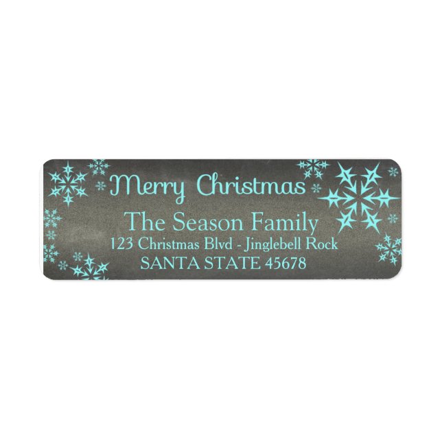 Merry Christmas snowflake Holiday Address Label Return Address Label (Front)