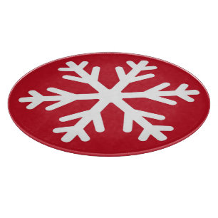 Merry Christmas Snowflake Holiday Winter Cutting Board