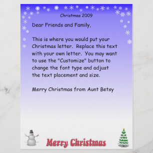 Merry Christmas Snowflake letter