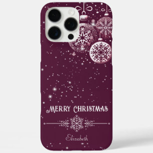 Merry Christmas Snowflake Ornaments iPhone 16 Pro Max Case