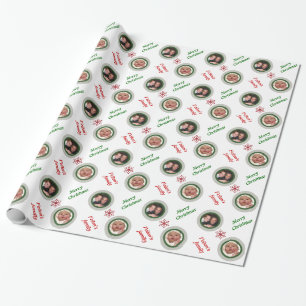 Merry Christmas snowflake personalised photo Wrapping Paper