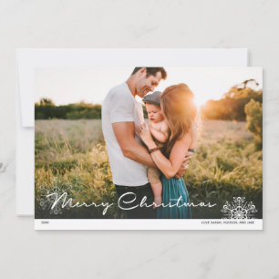 Merry Christmas Snowflake Photo Card 3