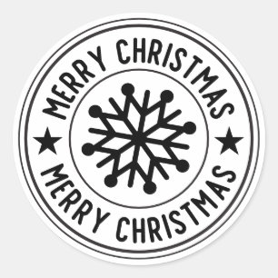 Merry Christmas Snowflake Round Seal