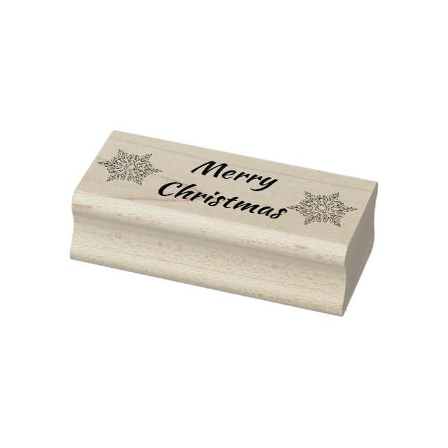 Merry Christmas Snowflake Rubber Stamp (Stamp)