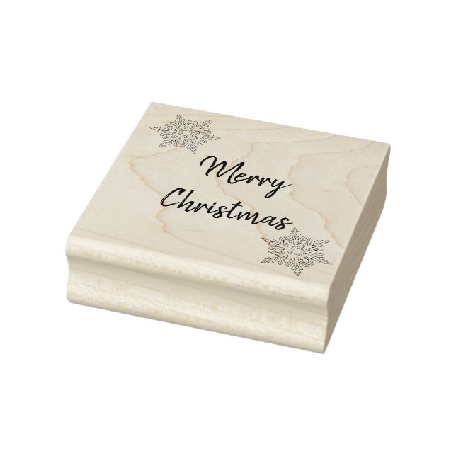 Merry Christmas Snowflake Rubber Stamp (Stamp)