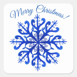Merry Christmas Snowflake Sticker