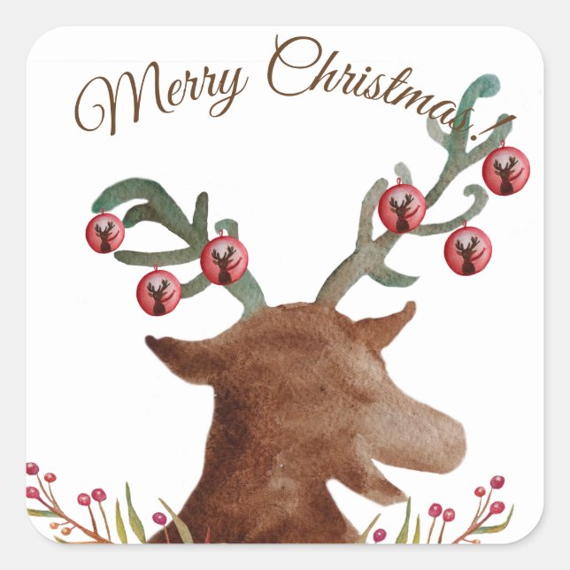 Merry Christmas Snowflake Sticker (Front)