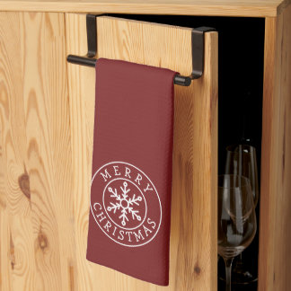 Merry Christmas Snowflake Tea Towel