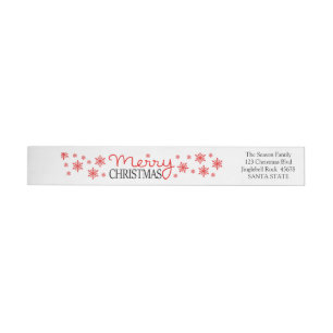 Merry Christmas Snowflake wraparound label