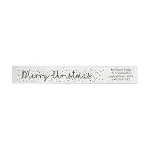 Merry Christmas Snowflake wraparound label