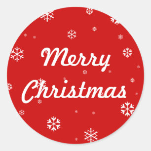 Merry Christmas Snowflakes Classic Round Sticker
