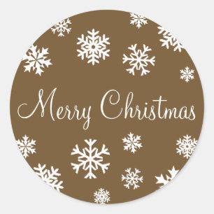 Merry Christmas Snowflakes Envelope Sticker Seal