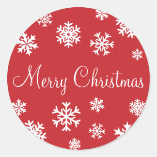 Merry Christmas Snowflakes Envelope Sticker Seal
