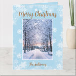 Merry Christmas Snowflakes Gold Script Four Photos Card<br><div class="desc">Merry Christmas Snowflakes with Gold Script and Custom Photo Collage
Share beautiful memories and messages this Christmas by sending a Christmas Card with your beautiful photos and lovely messages.
Greetings,  Photos and Messages are easily personalised in this card.</div>