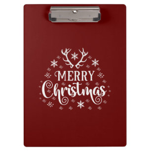Merry Christmas Snowflakes, Happy New Year Clipboard