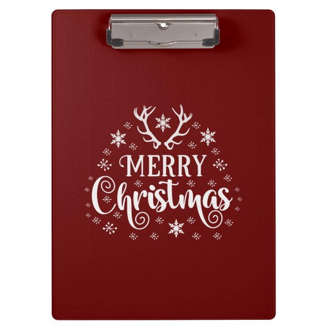 Merry Christmas Snowflakes, Happy New Year Clipboard (Front)