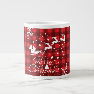 Merry Christmas Snowflakes, Happy New Year Large Coffee Mug