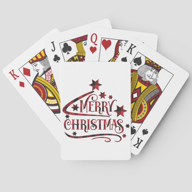 Merry Christmas Snowflakes, Happy New Year Playing Cards (Back)