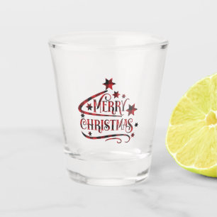 Merry Christmas Snowflakes, Happy New Year Shot Glass