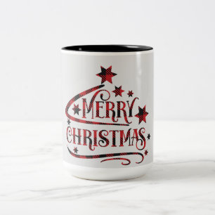 Merry Christmas Snowflakes, Happy New Year Two-Tone Coffee Mug