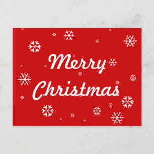 Merry Christmas Snowflakes Holiday Postcard