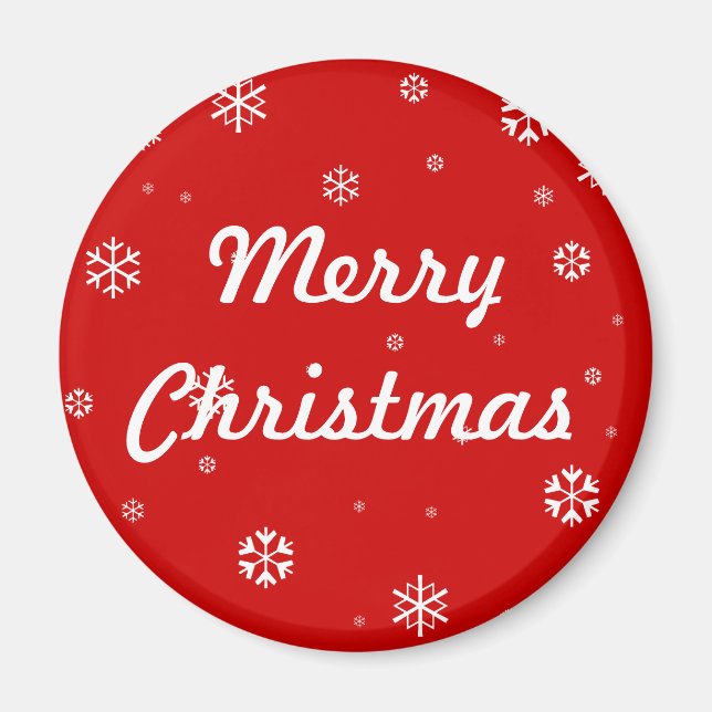 Merry Christmas Snowflakes Magnet (Front)