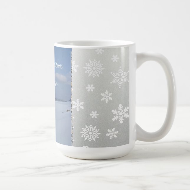 Merry Christmas Snowflakes Monogram Mug  (Right)