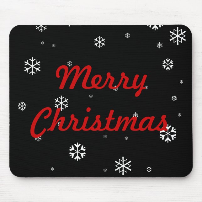 Merry Christmas Snowflakes Mouse Pad (Front)
