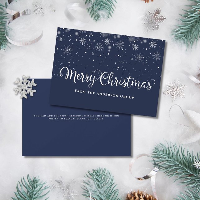 Merry Christmas Snowflakes Office Business Holiday Card (Creator Uploaded)