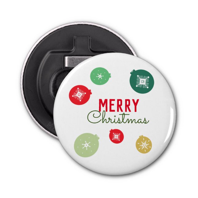 Merry Christmas Snowflakes Ornament  Bottle Opener (Front)