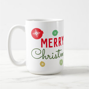 Merry Christmas Snowflakes Ornament Coffee Mug
