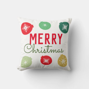 Merry Christmas Snowflakes Ornament  Cushion