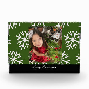 Merry Christmas Snowflakes Photo Script Block