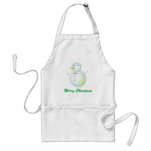 Merry Christmas snowman apron