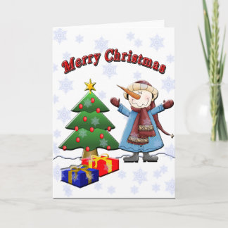 Merry Christmas Snowman Card