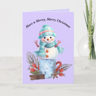 Merry Christmas Snowman Card